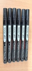 6x TOOLI-ART Black Acrylic Paint Pen 0.7mm extra fine tip