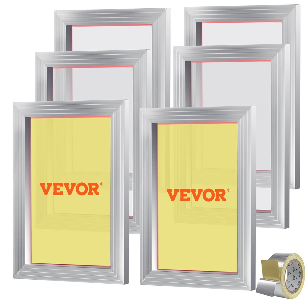 VEVOR Screen Printing Kit Silk Screen Printing Frame 10x14in 156 Count Mesh 6pcs