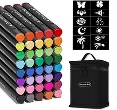 40 Colors Dual Tip Fabric Markers – Permanent No Bleed Pens for T-Shirts & Sneak