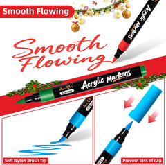 100 Colors Acrylic Paint Marker – Precision Brush Tip Paint Pens Work on Paper,
