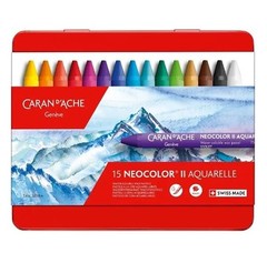 Caran d’Ache Classic Neocolor II Water-Soluble Pastels, 15 Colors