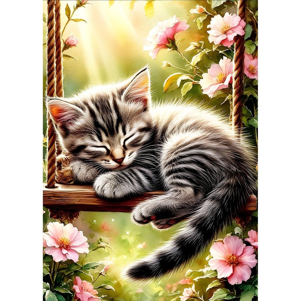 DPHERO Swinging Cat Diamond Painting Kits for Beginners Adults,5D DIY USYZ789