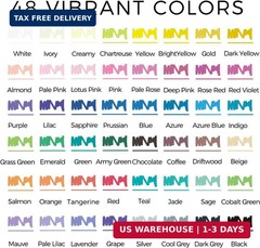 Artecho Acrylic Paint Markers 48 Colors, Acrylic Paint Pens with Brush Tip and F
