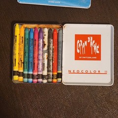 Vintage Caran d’Ache Neocolor II 10 CLASSIC & 15 Aquarelle Crayons Dache 2 *