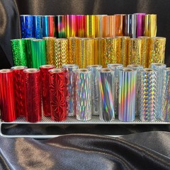 Hot Stamp Holographic Gilding Foil 12 Roll Sampler Pack- 3″ x10′ FREE SHIP
