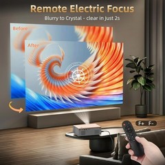 [Electric Focus/4K Support] Projector with WiFi 6 and Bluetooth 5.4, Highligh…