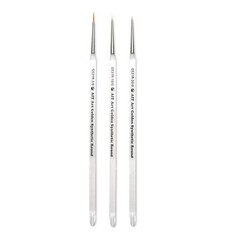 AIT Art Round Paint Brushes, Pack of 3, Miniature Sizes 20/0, 10/0, 3/0, Acry…