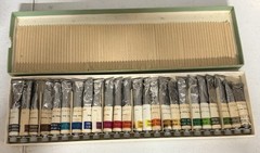 Vintage Guitar Brand 24 Color Opaque Watercolor Paint Set No G-181 Made in Japan