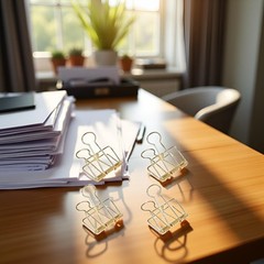 4Pcs Gold Hollow Out Long Tail Wire Binder Clips Paper Binder Clip Large Bind…