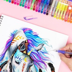TANMIT Gel Pens 33 Color Fine Point Colored Pen Set 40% More Ink