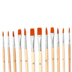 Round/Flat/Fine Tip Brush Paintbrushes Nylon Hair Artist Acrylic Paint Brushes