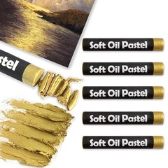 Wanshui 5 Pcs Cream Soft Oil Pastels Vibrant and Creamy Colored 5pcs-gold