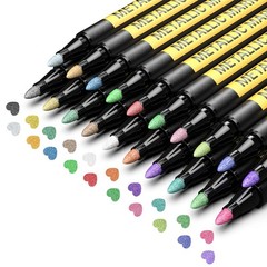 Metallic Paint Markers 20 Colors Craft Pen Art Rock Photo Scrapbook Mug
