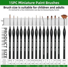 Very Small Paint Brushes Fine Tip for Nail Art Model Craft Painting Hobby Set