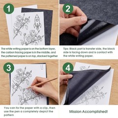 psler 100 Sheets Carbon Paper Sheets, Transfer A4 (100 Sheet), Black