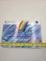 Caran d’Ache Neocolor II Aquarelle Set 40 Water Soluble Wax Pastels Swiss NOS