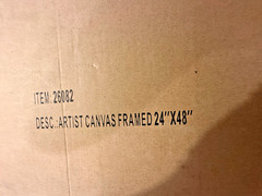 LOT OF 2 — X Large Artist Blank White Linen Stretched Canvas, Framed – 24″x48″
