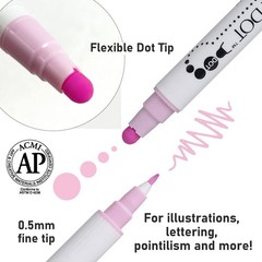 Kuretake CLEAN COLOR DOT Dual tip markers 6 colors set, 0.5mm fine tip and a …