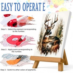 Paint by Numbers Kit for Adults Beginner,Deer Easy Paint by Number Kits Canvas..