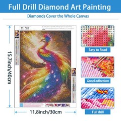 Phoenix Diamond Art Kits for Adults,Round Full Drill 5D Diamond Painting Kits Z