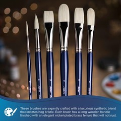 19346 Bristlon Extra Long Filbert Brush for Acrylic and Oil Paintings Size 6 …