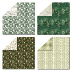 Green Floral Scrapbook Paper 24 Sheets 12×12 Double Sided for Card Making Album