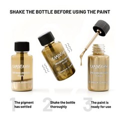 Liquid Gold Leaf Paint 0.68 fl oz Alcohol Based Fast Drying Rich Gold