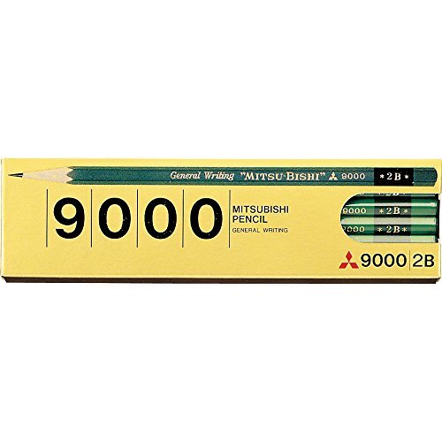Mitsubishi Pencil Pencil 9000 2B 1 Dozen K90002B Hexagonal Axis