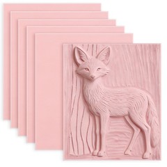6 Pack 8″x6″ Pale Pink Rubber Stamp Carving Blocks Rubber Carved Brick Soft R…