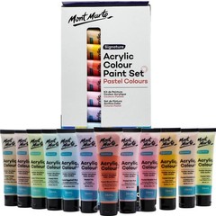 Acrylic Colour Pastel Paint Set Signature 12pc x 36ml (1.2 US fl.oz), Creamy …