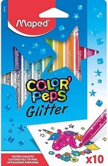 Maped Color’Peps Glitter Felt Tip Pens – Excellent Coverage – Pack of 10 GLITTER