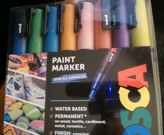 Uni Posca Paint Marker 8 Pack PC3M Fine Point 0.9-1.3mm Sparkling Colours. Perm.