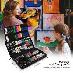 154PCS Artists Art Supplies – Drawing Kit with 6 Sketchbook,Tutorial,Coloring…