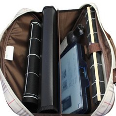 Japanese Calligraphy Set Kids Shodo Kit Classical Check Beige Bag Made in Japan