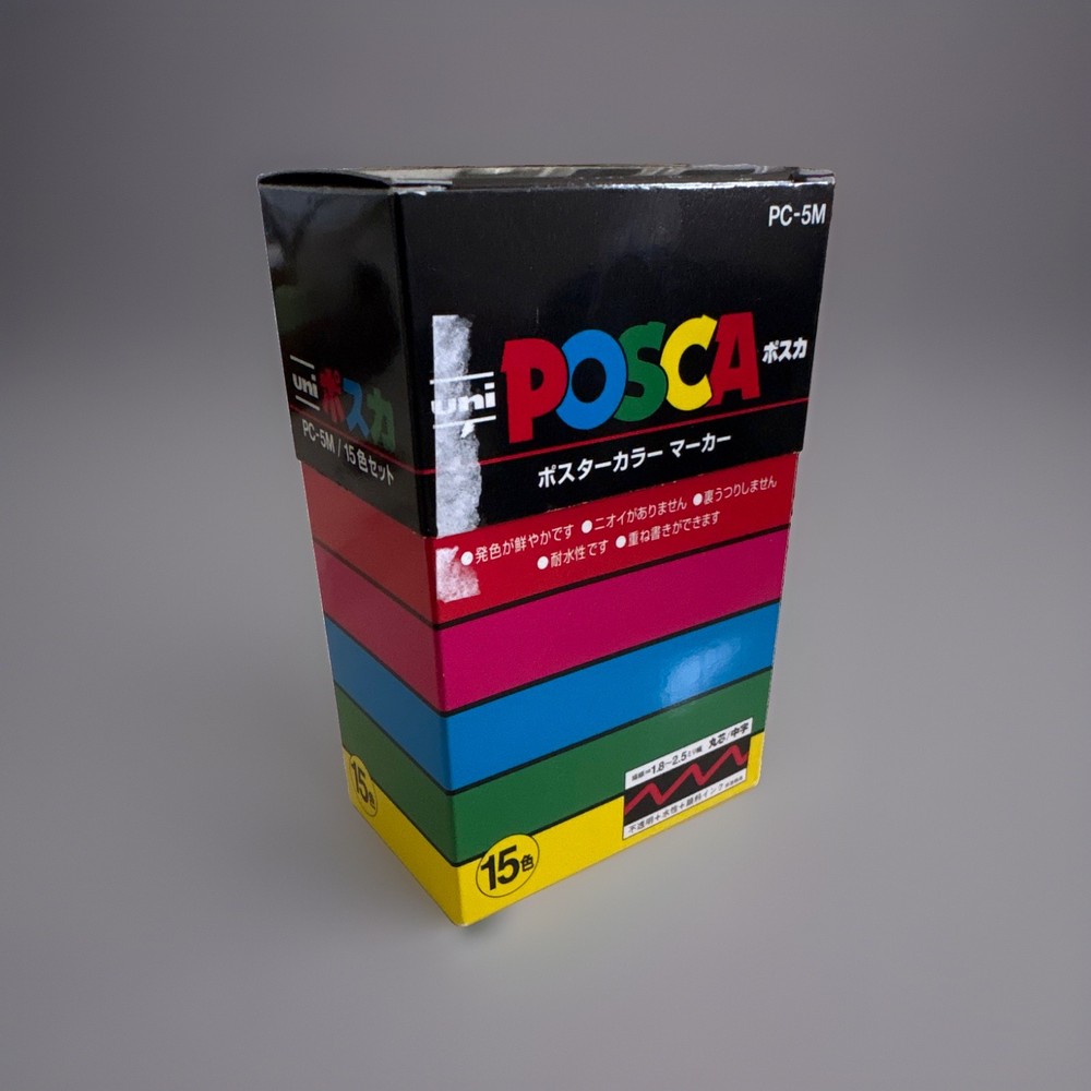 Posca Marker Medium 15 Colors Set PC-5M NEW OPEN BOX