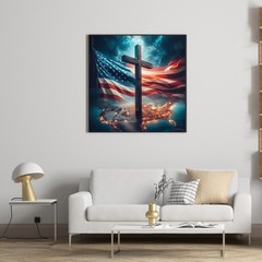 Patriotic Diamond Art Kit for Adults – Cross Diamond Painting Kits for Adult B..