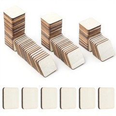 100pcs Unfinished Wood Pieces, 1 Inch 1 × 1 inch, Natural Color