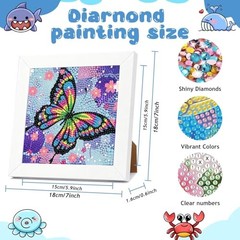 4 Packs Diamond Art Kits for Kids, Butterfly Diamond Art for Kids Ages 8-12,