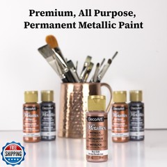 DecoArt Americana Acrylics Paint DAZZLING METALLICS, Starter Set of 9 Popular