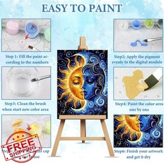 NAIMOER Sun Moon paint by numbers kit framed 12x16in