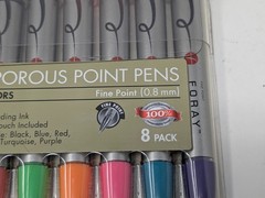 Set of 2 FORAY® Liquid Porous Point Pens 0.8 mm Fine Point Silver Barrel (57)
