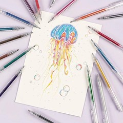 Grabie Glitter Gel Pens 18 Colors Retractable Sparkle for Coloring