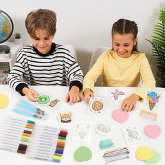 70PCS Magic Foam Texture Painting Kit, Magic Puffy Paint Kit with 30 Foam Textur