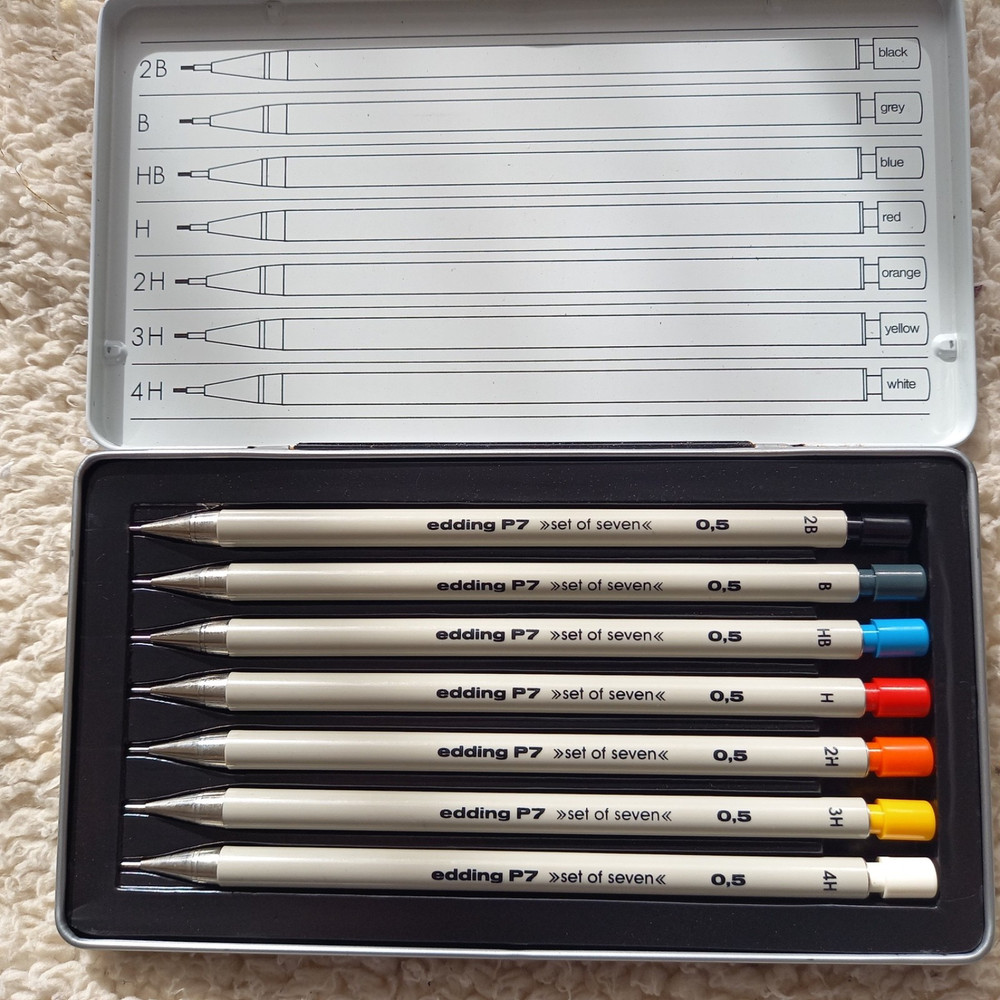Edding Vintage P7 Automatic Pencils X7 0.5mm Assorted Lead Grades