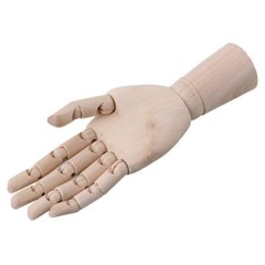 Wooden Hand Model, Right Hand 7 inches Natural wood color