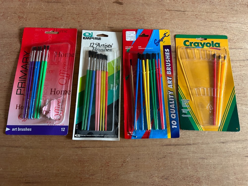 Arts + Crafts Artist Paint Brushes Empire Sargent Crayola Primary Lot Vintage
