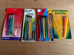 Arts + Crafts Artist Paint Brushes Empire Sargent Crayola Primary Lot Vintage