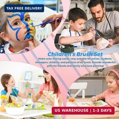 162 Pcs Paint Brushes Bulk, Round Flat Tip Acrylic Paint Brushes Set for Kids Cl