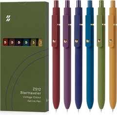 6pcs Gel Pens – 0.7mm Fine Point Retractable Black Ink for Stylish Writing