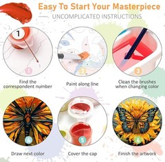 Paint by Numbers Kit DIY Canvas Painting Set for Adults Kids Home Decor Gift DIY